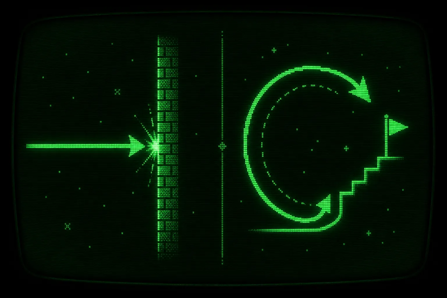 A flowchart contrasting a single one-shot prompt against a looping Ralph agent that retries with fresh context and tests