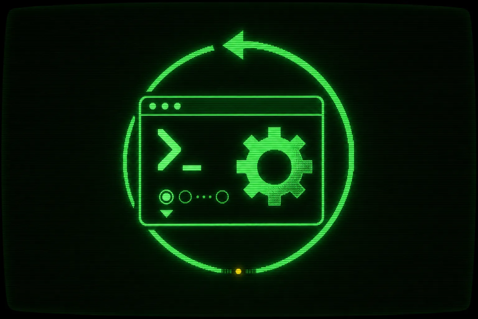 A green CRT terminal showing the Codex CLI running non-interactively in a looping Ralph loop inside a Docker sandbox